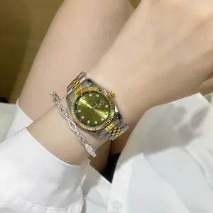 Scottie Luxury Women Quartz Watch Stainless Steel Alloy Rhinestone Date Waterproof Fluted Bezel Jubilee Bracelet Wristwatch