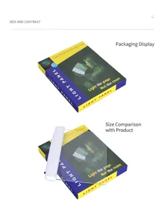 Professionelles LED-Leselichtpanel mit Verkaufsverpackung als Größenreferenz