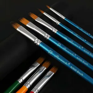 Lot de 6 pinceaux d'artiste professionnels pour peinture à l'huile et acrylique.