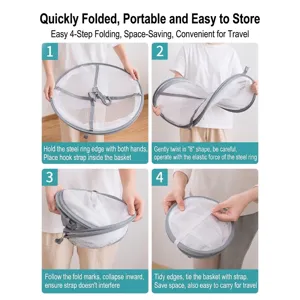 Instructions de pliage étape par étape pour le panier de séchage de linge portable