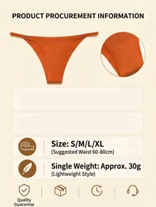 Detailansicht der nahtlosen orangefarbenen Unterhose mit modischem Metallring