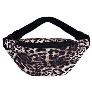 Leopard print Oxford waist bag for outdoor sports and running