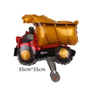 Dump truck foil balloon for kids construction birthday party decoration 35x35cm