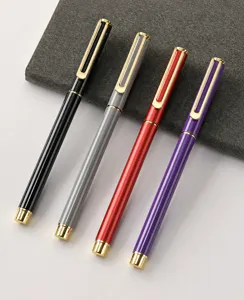 Premium metal gel pens with gold hollow clips for business gifts and office use