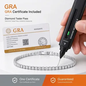 Luxury Moissanite Tennis Bracelet For Women 925 Sterling Silver Round Cut Bracelet With GRA Certificate Sparkling Jewelry