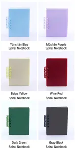 Lot de carnets à spirale A7 en six couleurs variées dont le bleu et le violet