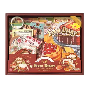 Vintage Food Diary dessert-thema scrapbooking materiaal set bestaande uit 154 stuks