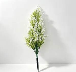 Detailed view of frosted artificial pine branch for Christmas decoration