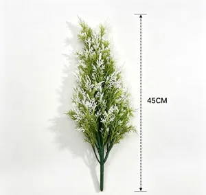 Close-up of a 45cm realistic artificial cypress pine needle branch for home decoration
