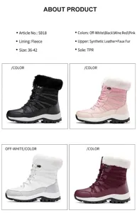 Warme Damen-Schneestiefel für draußen mit Plüschfutter und vier Farboptionen