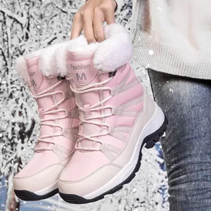 Damen Winter Sneeuwlaarzen Wasserdicht Regenschirmstoff Obermaterial Kunstpelz Futter Warm Rutschfest Wanderschuhe