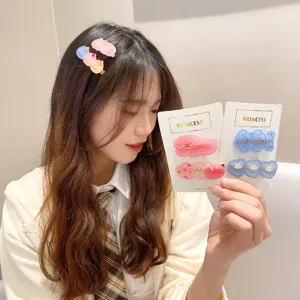 Cute Japanese cartoon hair clip set for women sweet side bangs duckbill hairpin daily fashion