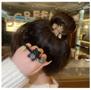 Strass Krone Tigerkopf Haargummi süße koreanische Haaraccessoires für Damen Haarschmuck