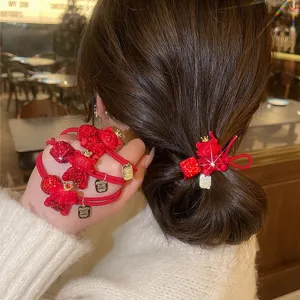 Strass Legierung Krone Tiger Haargummi Neujahr Elastisches Haarband Süß Koreanischer Stil Tier Kopfschmuck Zubehör Für Damen