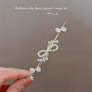 Schmale Metall Schleife Strass Haarband Koreanischer Ins Stil Minimalistischer Haarschmuck Eleganter Funkelnder Schmetterling Kopfschmuck Für Damen