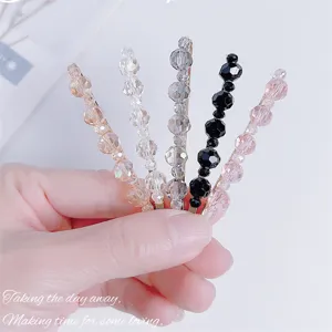 Crystal beaded hair clips set sweet style hairpins elegant side clips for women and girls daily wear