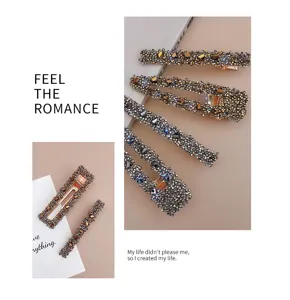 Koreanische Strass Haarklammer geometrische Metall Entenschnabel Klammer Haarschmuck Accessoire