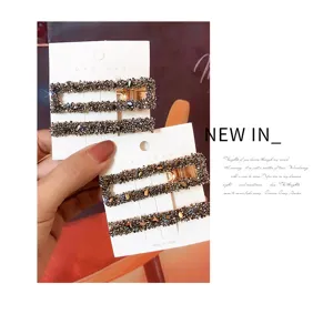 Koreanische Strass geometrische Haarspangen Kristall Entenschnabel Clips elegante Haarschmuck