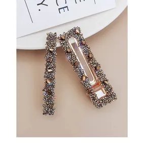Koreanischer Strass Haarschnalle geometrische Entenschnabel Haarnadel für elegante Damen.