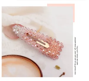 Rosa Farbverlauf Kristall Haarklammer, glänzender Strass Clip für elegante Frisuren Alltag.