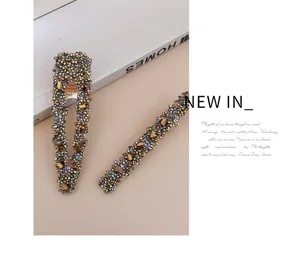 Koreanische Strass geometrische Haarklammern glitzernde Kristall Entenschnabel spitz