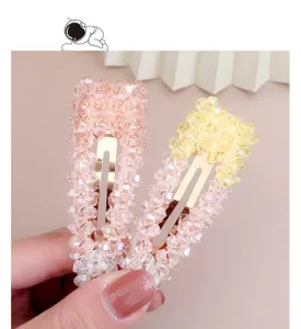 Farbverlauf Strass Haarnadeln mit glitzernden Kristallperlen und Metallclip für Frauen.