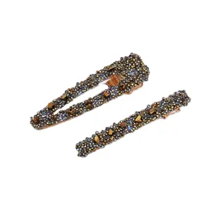 Koreanisches Strass Haarspangen Set, geometrische Wassertropfen Spange und glänzende Haarnadel.