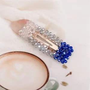 Verloop kristal strass haarspeld elegante geometrische zijkant BB clip voor vrouwen haar.