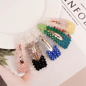 Bunte Kristall Farbverlauf Haarnadeln geometrische Strass Seitenklammern Haarschmuck