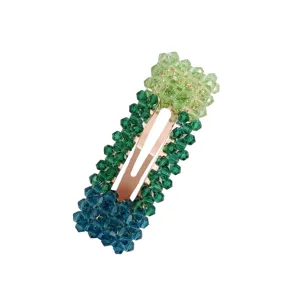 Kleurrijke kristalen haarspeld geometrische strass haaraccessoire hoofdaanzicht