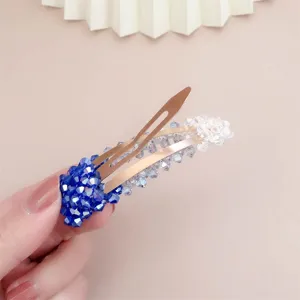 Farbverlauf Kristall Haarklammer, elegante Strass BB Spange für Damen, glänzendes Haar-Accessoire.