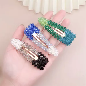 Bunte Farbverlauf Kristall Haarnadeln Perlengesetzte BB Clips modischer Haarschmuck