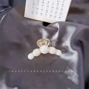 Pearl hair claw clip for women elegant iridescent shark clip cute hair accessories