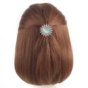 Crystal flower hair tie rhinestone opal pony holder elegant hair rope for women hair styling