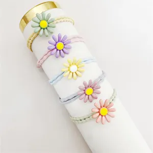Ensemble élastique cheveux marguerite mignon style coréen attaches queue de cheval accessoires