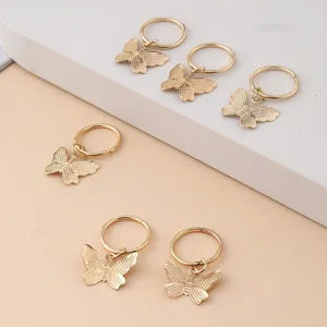 Gouden vlinder haarringen vlecht accessoires metalen dreadlock cuffs voor meisjes trendy stijl