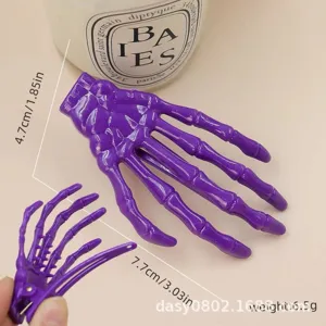 Halloween Skeleton Hand Hair Clips Creative Ghost Claw Hairpins For Children Fun Halloween Party Hair Accessories Props Jewelry