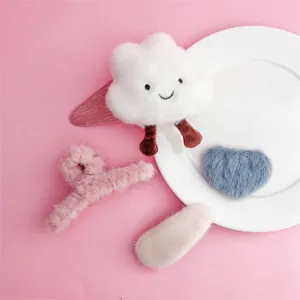 Cute Plush Hair Clip Set Faux Fur BB Clip Set Bear Duck Star Heart Cartoon Hair Accessories For Women Girls Daily Wear