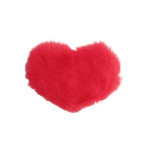 Red heart plush hair clip cute sweet autumn winter fuzzy hair accessory for women and girls