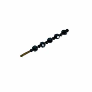 Elegant black crystal hair clip for women, sparkling faceted bead bobby pin for daily styling.
