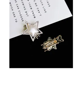 Korean style star hair claw clip rhinestone pearl shiny hairpin sweet hair accessories.