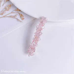 Pink crystal hair clip sweet style hairpin cute barrette for women and girls daily wear accessory