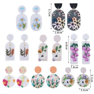 Orecchini pendenti con fiori in argilla polimerica vintage carini gioielli alla moda