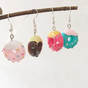Süße simulierte Harz Donut handgemachte Hängeohringe kawaii Mode Jewel für Mädchen