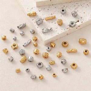 Onregelmatige Roestvrijstalen Kralen Tussenzetsels Voor DIY Sieraden Maken Armband Ketting Accessoires Goud Zilver Metalen Kralen