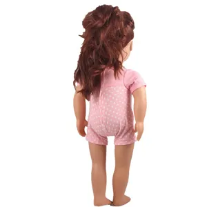 18 inch doll clothes pink polka dot romper doll back view lovely toy accessory outfit new