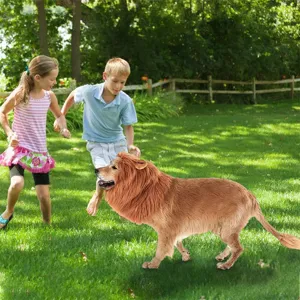 Lustige Löwenmähne Perücke für Hunde, bequeme Kostüm Kopfbedeckung für tolle Party und Spaß.