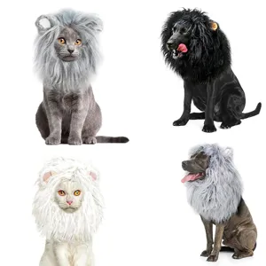 Lustige Haustier Löwenmähne Kostüm Perücke Einstellbare Weiche Kunstfell Haube Mit Ohren Kostüm Outfit Für Hund Katze Dress Up Party Fotografie Zubehör