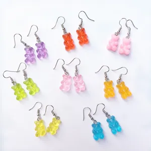 Bunte Harz Gummibärchen Ohrringe süße Bonbon Stil niedliche Hänge Ohrhaken Schmuck