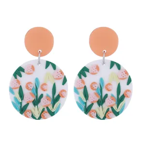 Orecchini pendenti con fiori colorati vintage retrò gioielli per feste vacanze carini e dolci